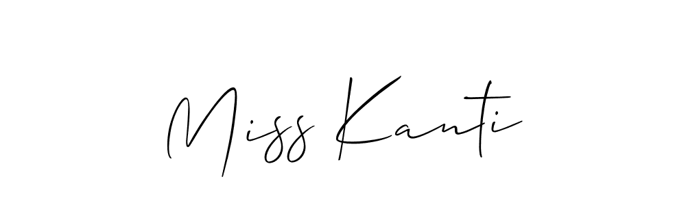 Similarly Allison_Script is the best handwritten signature design. Signature creator online .You can use it as an online autograph creator for name Miss Kanti. Miss Kanti signature style 2 images and pictures png
