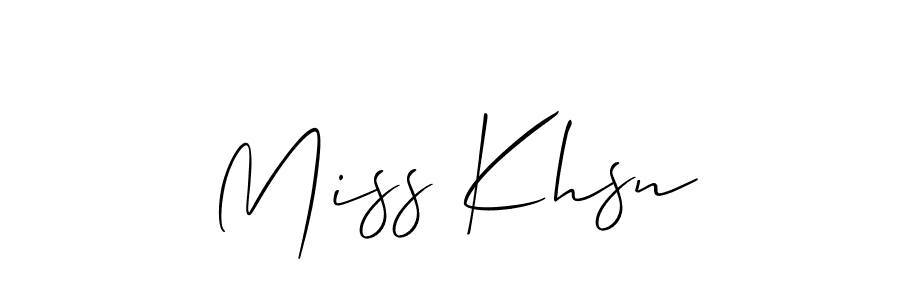 Design your own signature with our free online signature maker. With this signature software, you can create a handwritten (Allison_Script) signature for name Miss Khsn. Miss Khsn signature style 2 images and pictures png