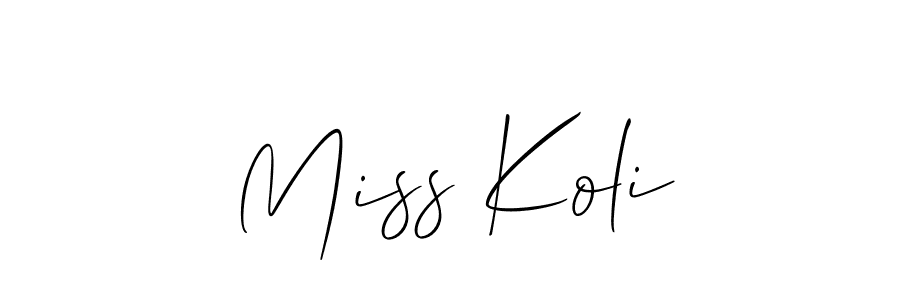 Create a beautiful signature design for name Miss Koli. With this signature (Allison_Script) fonts, you can make a handwritten signature for free. Miss Koli signature style 2 images and pictures png