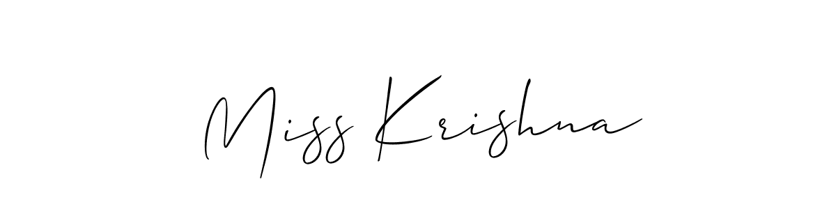 How to Draw Miss Krishna signature style? Allison_Script is a latest design signature styles for name Miss Krishna. Miss Krishna signature style 2 images and pictures png