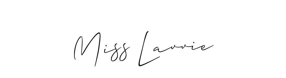 Make a short Miss Lavvie signature style. Manage your documents anywhere anytime using Allison_Script. Create and add eSignatures, submit forms, share and send files easily. Miss Lavvie signature style 2 images and pictures png