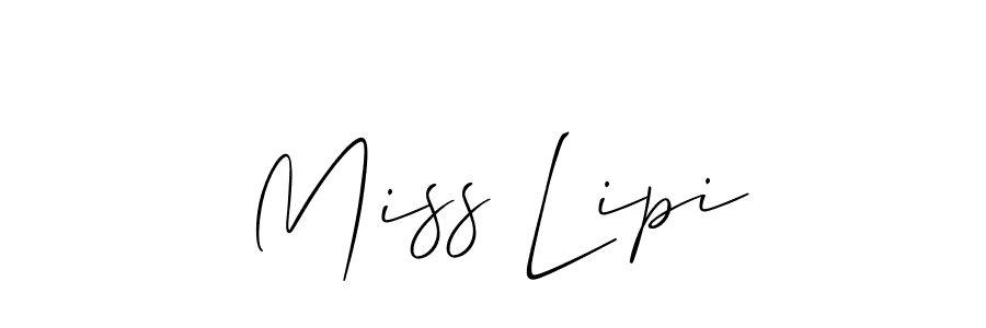 Allison_Script is a professional signature style that is perfect for those who want to add a touch of class to their signature. It is also a great choice for those who want to make their signature more unique. Get Miss Lipi name to fancy signature for free. Miss Lipi signature style 2 images and pictures png