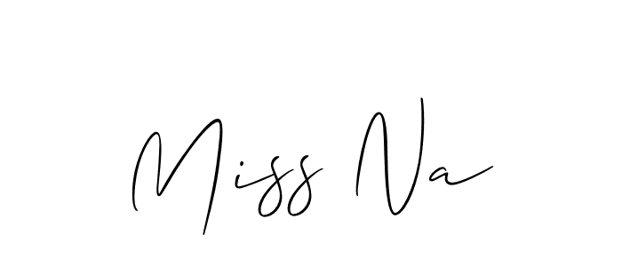 The best way (Allison_Script) to make a short signature is to pick only two or three words in your name. The name Miss Na include a total of six letters. For converting this name. Miss Na signature style 2 images and pictures png