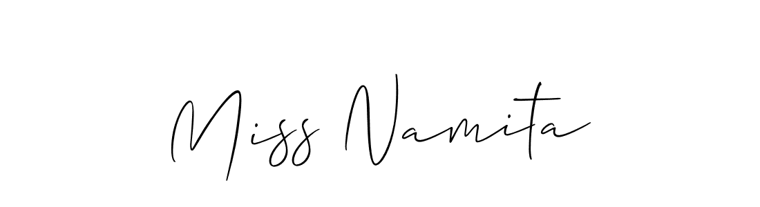 Make a short Miss Namita signature style. Manage your documents anywhere anytime using Allison_Script. Create and add eSignatures, submit forms, share and send files easily. Miss Namita signature style 2 images and pictures png