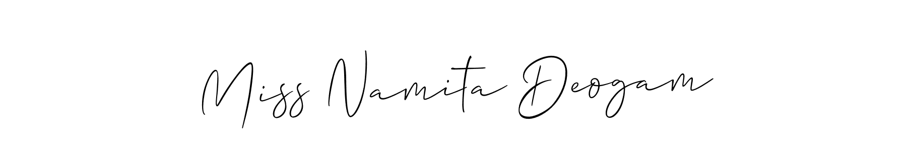 if you are searching for the best signature style for your name Miss Namita Deogam. so please give up your signature search. here we have designed multiple signature styles  using Allison_Script. Miss Namita Deogam signature style 2 images and pictures png