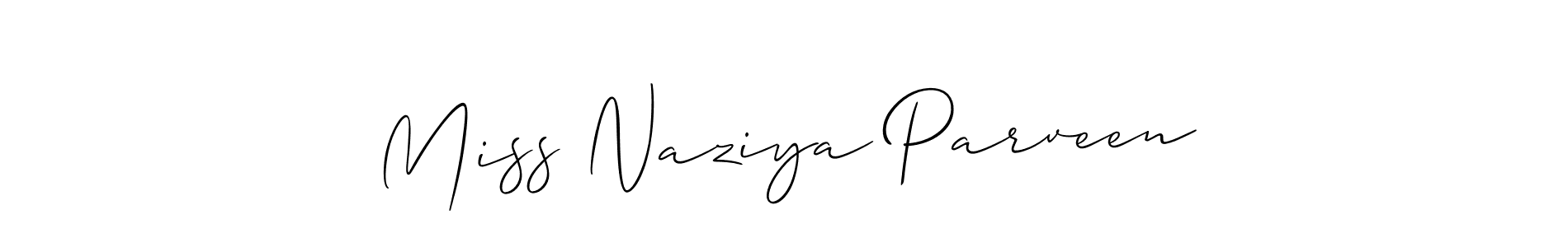 How to make Miss Naziya Parveen name signature. Use Allison_Script style for creating short signs online. This is the latest handwritten sign. Miss Naziya Parveen signature style 2 images and pictures png