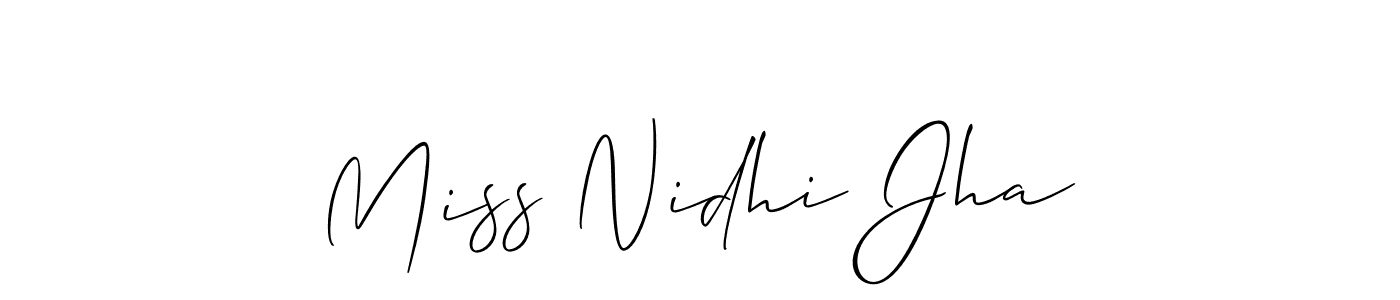 How to Draw Miss Nidhi Jha signature style? Allison_Script is a latest design signature styles for name Miss Nidhi Jha. Miss Nidhi Jha signature style 2 images and pictures png