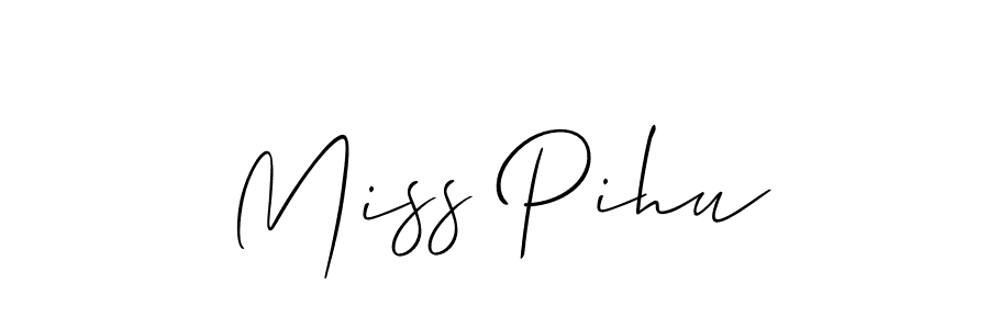 Create a beautiful signature design for name Miss Pihu. With this signature (Allison_Script) fonts, you can make a handwritten signature for free. Miss Pihu signature style 2 images and pictures png
