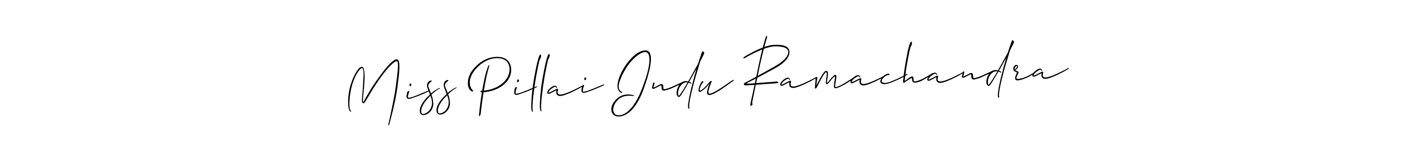 How to Draw Miss Pillai Indu Ramachandra signature style? Allison_Script is a latest design signature styles for name Miss Pillai Indu Ramachandra. Miss Pillai Indu Ramachandra signature style 2 images and pictures png