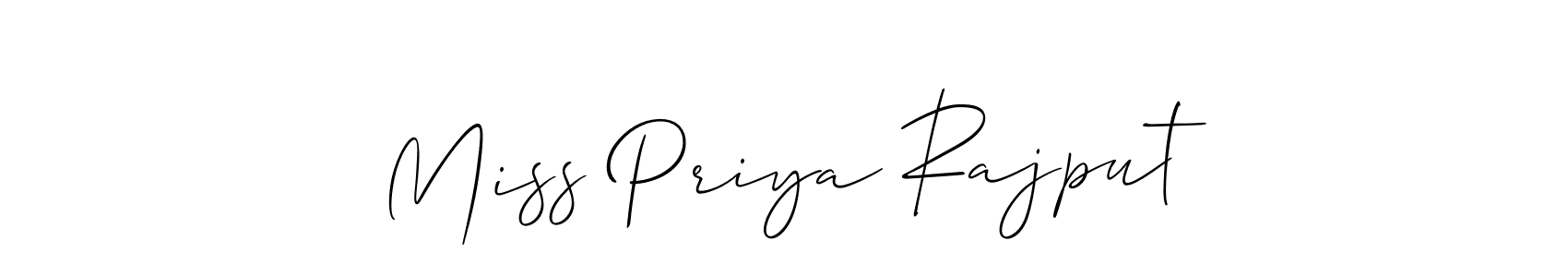 How to make Miss Priya Rajput signature? Allison_Script is a professional autograph style. Create handwritten signature for Miss Priya Rajput name. Miss Priya Rajput signature style 2 images and pictures png