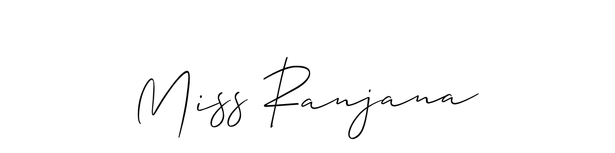 How to make Miss Ranjana name signature. Use Allison_Script style for creating short signs online. This is the latest handwritten sign. Miss Ranjana signature style 2 images and pictures png