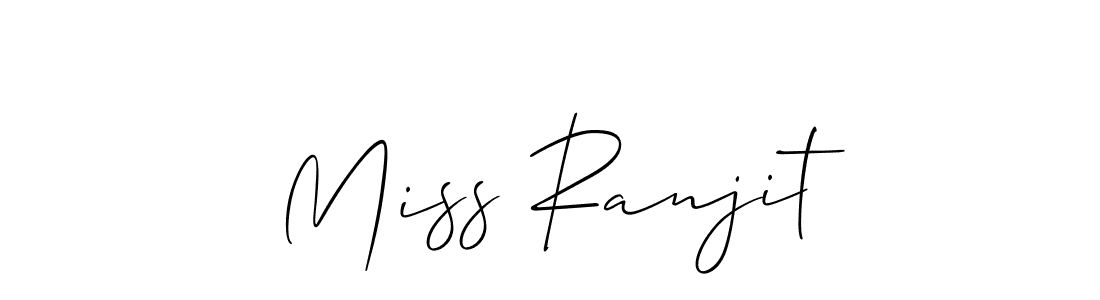 Also You can easily find your signature by using the search form. We will create Miss Ranjit name handwritten signature images for you free of cost using Allison_Script sign style. Miss Ranjit signature style 2 images and pictures png
