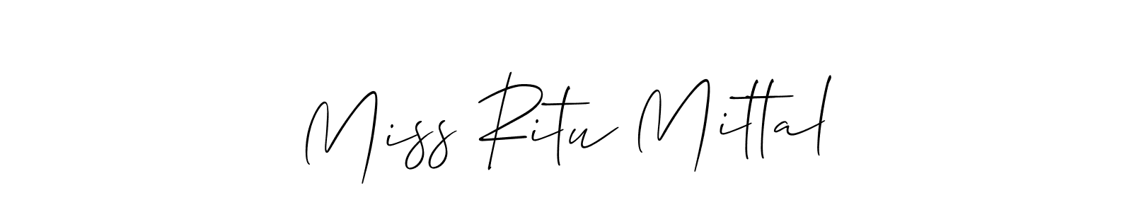 if you are searching for the best signature style for your name Miss Ritu Mittal. so please give up your signature search. here we have designed multiple signature styles  using Allison_Script. Miss Ritu Mittal signature style 2 images and pictures png