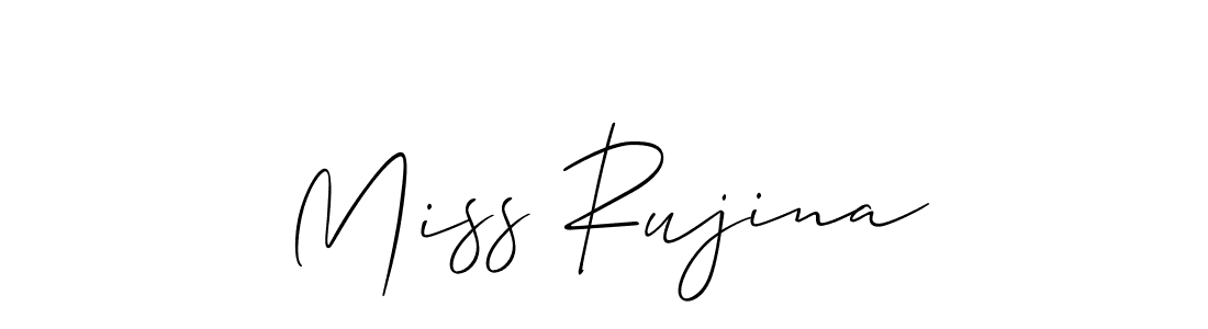 Check out images of Autograph of Miss Rujina name. Actor Miss Rujina Signature Style. Allison_Script is a professional sign style online. Miss Rujina signature style 2 images and pictures png