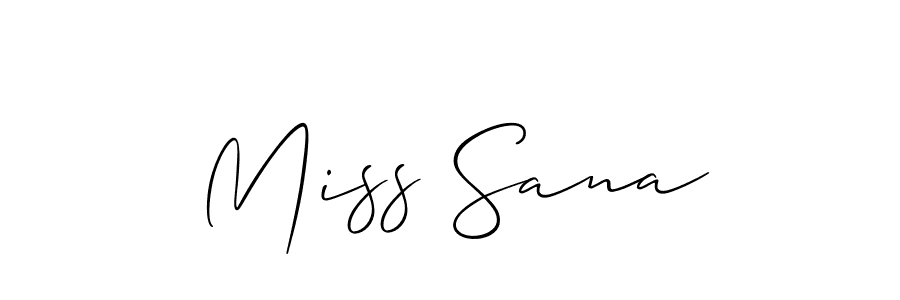 Create a beautiful signature design for name Miss Sana. With this signature (Allison_Script) fonts, you can make a handwritten signature for free. Miss Sana signature style 2 images and pictures png