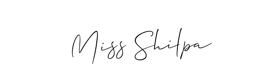 How to make Miss Shilpa name signature. Use Allison_Script style for creating short signs online. This is the latest handwritten sign. Miss Shilpa signature style 2 images and pictures png
