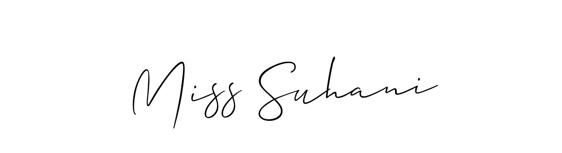 Design your own signature with our free online signature maker. With this signature software, you can create a handwritten (Allison_Script) signature for name Miss Suhani. Miss Suhani signature style 2 images and pictures png