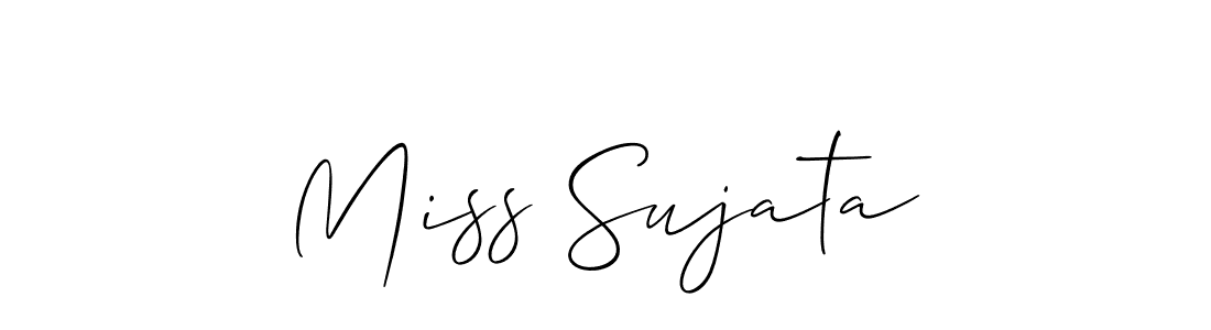 This is the best signature style for the Miss Sujata name. Also you like these signature font (Allison_Script). Mix name signature. Miss Sujata signature style 2 images and pictures png