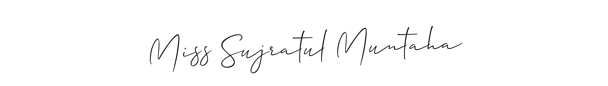 You should practise on your own different ways (Allison_Script) to write your name (Miss Sujratul Muntaha) in signature. don't let someone else do it for you. Miss Sujratul Muntaha signature style 2 images and pictures png