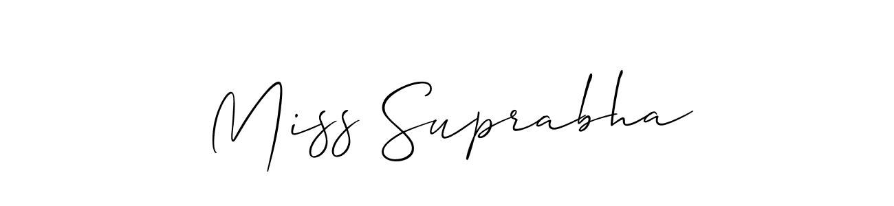 How to Draw Miss Suprabha signature style? Allison_Script is a latest design signature styles for name Miss Suprabha. Miss Suprabha signature style 2 images and pictures png