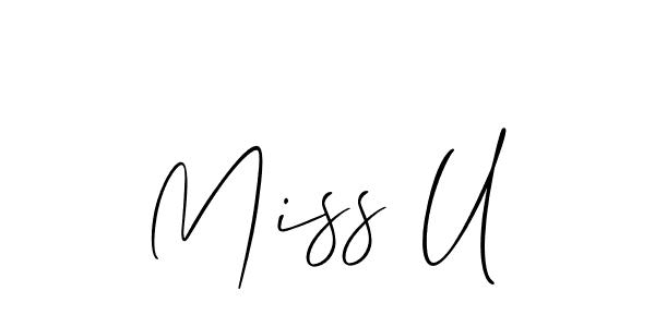 How to Draw Miss U signature style? Allison_Script is a latest design signature styles for name Miss U. Miss U signature style 2 images and pictures png