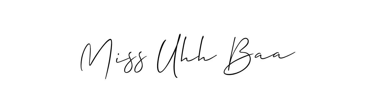Design your own signature with our free online signature maker. With this signature software, you can create a handwritten (Allison_Script) signature for name Miss Uhh Baa. Miss Uhh Baa signature style 2 images and pictures png