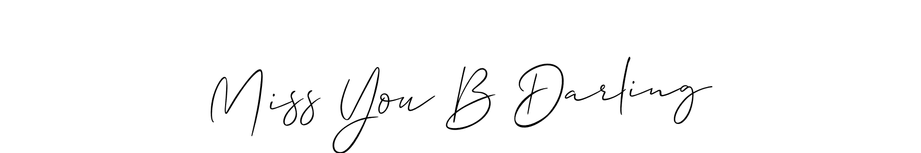 This is the best signature style for the Miss You B Darling name. Also you like these signature font (Allison_Script). Mix name signature. Miss You B Darling signature style 2 images and pictures png