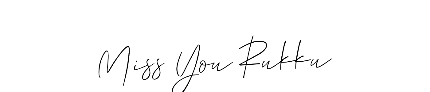 It looks lik you need a new signature style for name Miss You Rukku. Design unique handwritten (Allison_Script) signature with our free signature maker in just a few clicks. Miss You Rukku signature style 2 images and pictures png