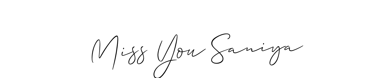 This is the best signature style for the Miss You Saniya name. Also you like these signature font (Allison_Script). Mix name signature. Miss You Saniya signature style 2 images and pictures png