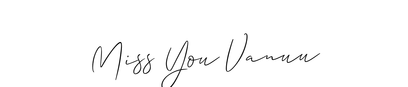 This is the best signature style for the Miss You Vanuu name. Also you like these signature font (Allison_Script). Mix name signature. Miss You Vanuu signature style 2 images and pictures png