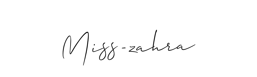 Make a beautiful signature design for name Miss-zahra. With this signature (Allison_Script) style, you can create a handwritten signature for free. Miss-zahra signature style 2 images and pictures png