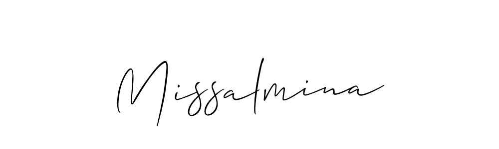 How to make Missalmina signature? Allison_Script is a professional autograph style. Create handwritten signature for Missalmina name. Missalmina signature style 2 images and pictures png