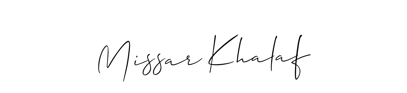 Check out images of Autograph of Missar Khalaf name. Actor Missar Khalaf Signature Style. Allison_Script is a professional sign style online. Missar Khalaf signature style 2 images and pictures png