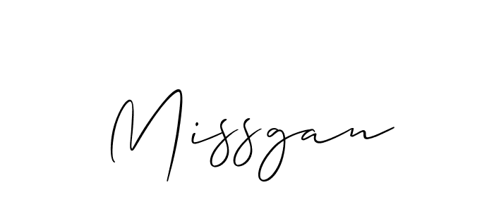 Use a signature maker to create a handwritten signature online. With this signature software, you can design (Allison_Script) your own signature for name Missgan. Missgan signature style 2 images and pictures png
