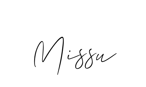 Create a beautiful signature design for name Missu. With this signature (Allison_Script) fonts, you can make a handwritten signature for free. Missu signature style 2 images and pictures png