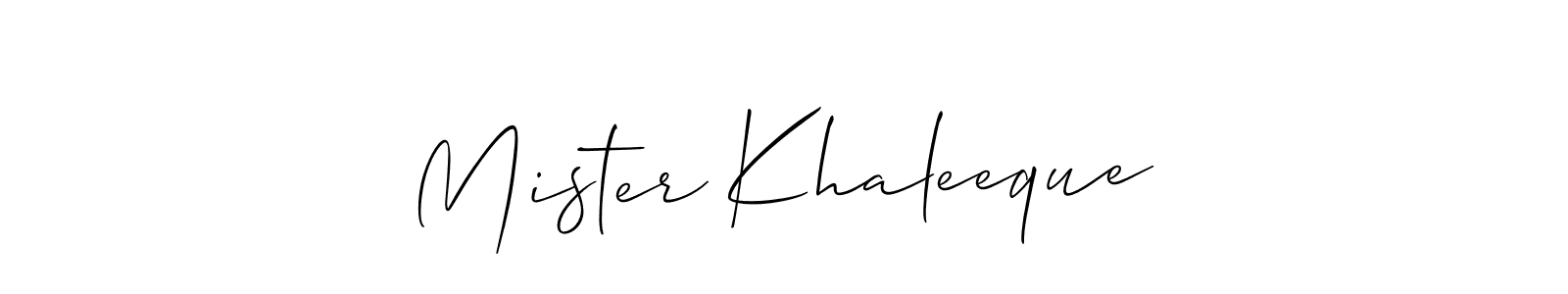 You can use this online signature creator to create a handwritten signature for the name Mister Khaleeque. This is the best online autograph maker. Mister Khaleeque signature style 2 images and pictures png