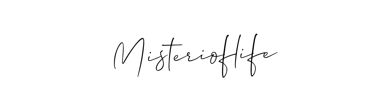 Use a signature maker to create a handwritten signature online. With this signature software, you can design (Allison_Script) your own signature for name Misterioflife. Misterioflife signature style 2 images and pictures png