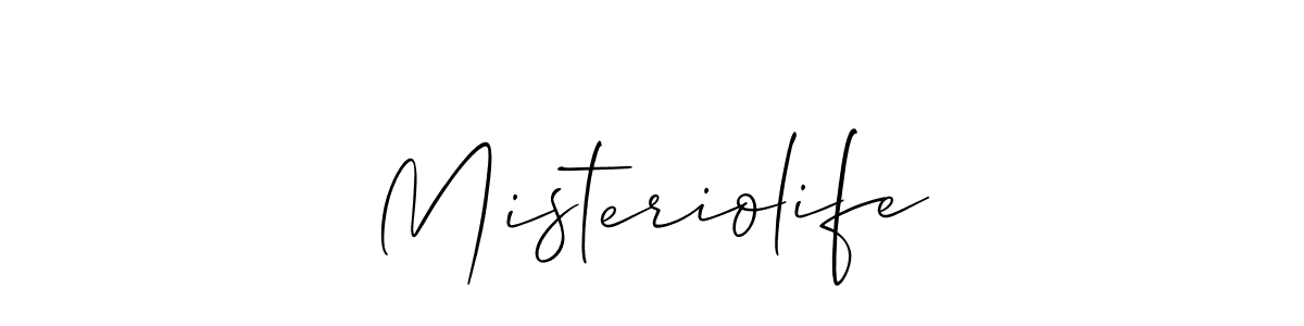 if you are searching for the best signature style for your name Misteriolife. so please give up your signature search. here we have designed multiple signature styles  using Allison_Script. Misteriolife signature style 2 images and pictures png