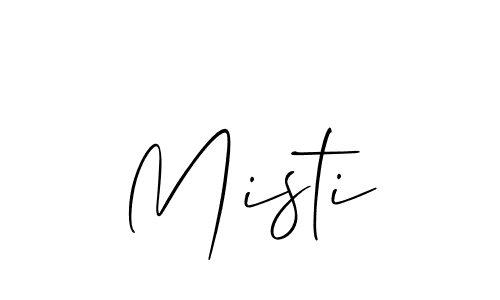 Create a beautiful signature design for name Misti. With this signature (Allison_Script) fonts, you can make a handwritten signature for free. Misti signature style 2 images and pictures png