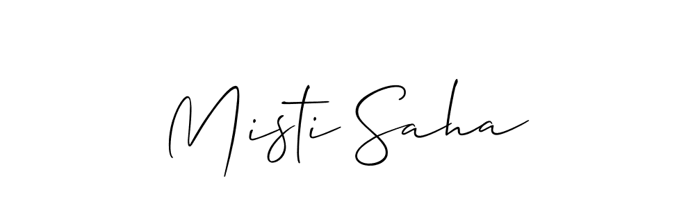 It looks lik you need a new signature style for name Misti Saha. Design unique handwritten (Allison_Script) signature with our free signature maker in just a few clicks. Misti Saha signature style 2 images and pictures png