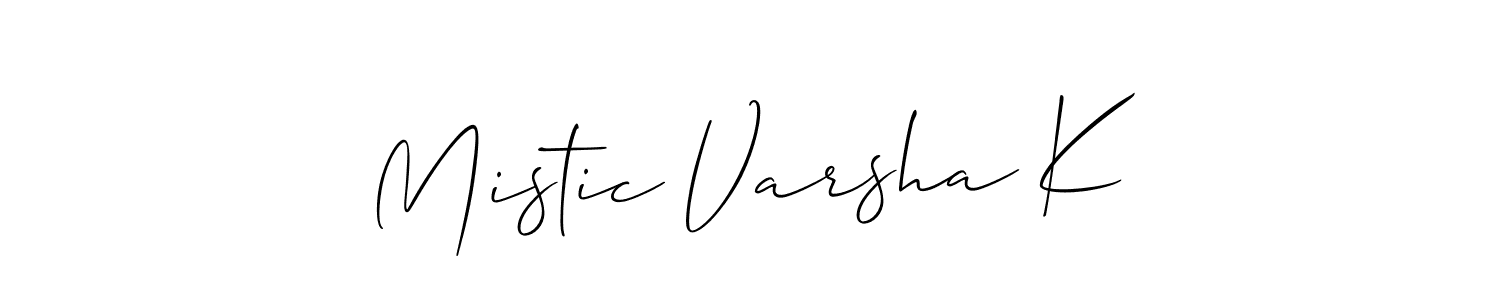Similarly Allison_Script is the best handwritten signature design. Signature creator online .You can use it as an online autograph creator for name Mistic Varsha K. Mistic Varsha K signature style 2 images and pictures png