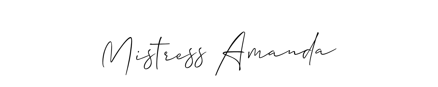 Make a beautiful signature design for name Mistress Amanda. With this signature (Allison_Script) style, you can create a handwritten signature for free. Mistress Amanda signature style 2 images and pictures png