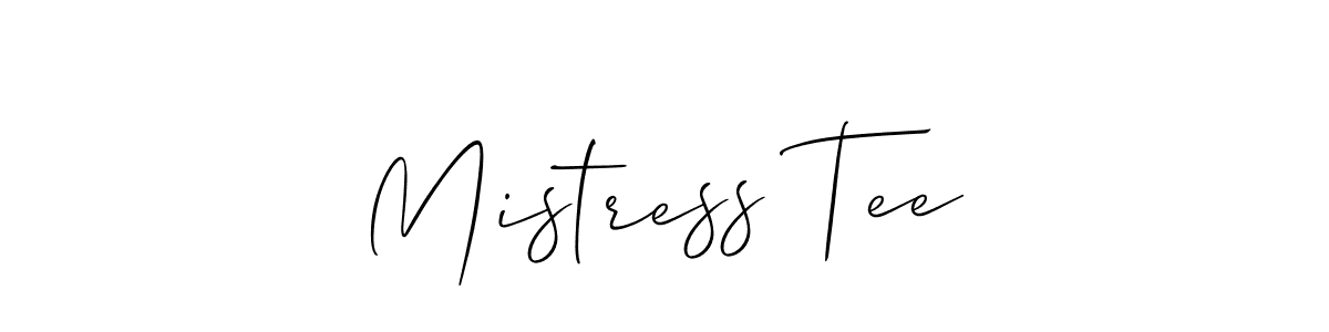 How to Draw Mistress Tee signature style? Allison_Script is a latest design signature styles for name Mistress Tee. Mistress Tee signature style 2 images and pictures png