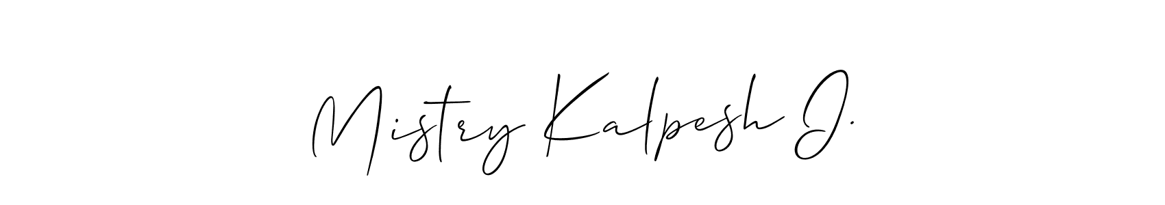 Make a beautiful signature design for name Mistry Kalpesh I.. With this signature (Allison_Script) style, you can create a handwritten signature for free. Mistry Kalpesh I. signature style 2 images and pictures png