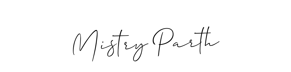 Mistry Parth stylish signature style. Best Handwritten Sign (Allison_Script) for my name. Handwritten Signature Collection Ideas for my name Mistry Parth. Mistry Parth signature style 2 images and pictures png