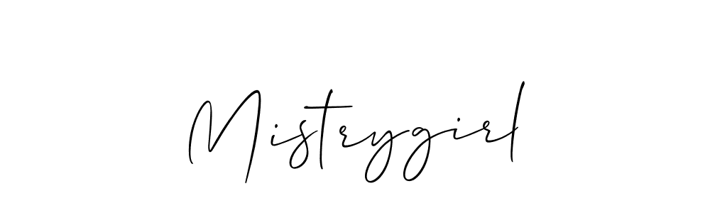 Design your own signature with our free online signature maker. With this signature software, you can create a handwritten (Allison_Script) signature for name Mistrygirl. Mistrygirl signature style 2 images and pictures png