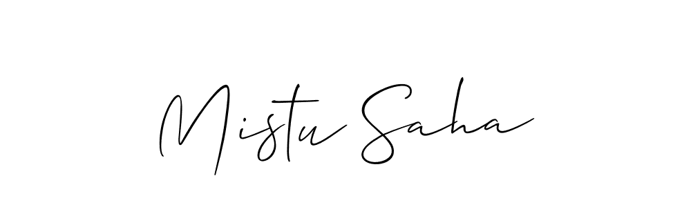 How to make Mistu Saha signature? Allison_Script is a professional autograph style. Create handwritten signature for Mistu Saha name. Mistu Saha signature style 2 images and pictures png