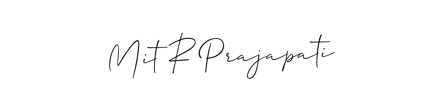 Make a short Mit R Prajapati signature style. Manage your documents anywhere anytime using Allison_Script. Create and add eSignatures, submit forms, share and send files easily. Mit R Prajapati signature style 2 images and pictures png