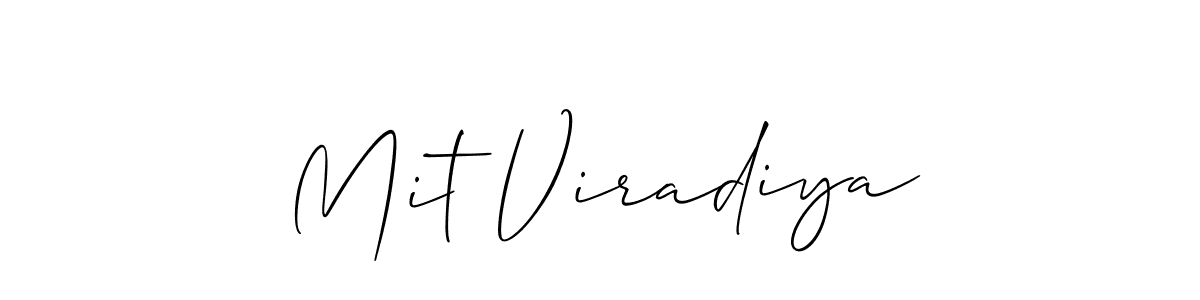How to make Mit Viradiya name signature. Use Allison_Script style for creating short signs online. This is the latest handwritten sign. Mit Viradiya signature style 2 images and pictures png