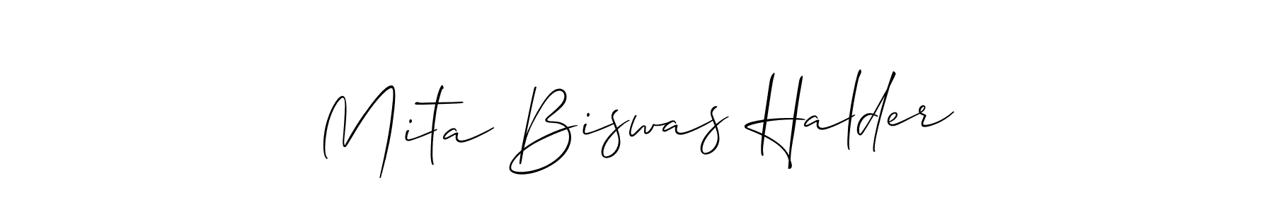 It looks lik you need a new signature style for name Mita Biswas Halder. Design unique handwritten (Allison_Script) signature with our free signature maker in just a few clicks. Mita Biswas Halder signature style 2 images and pictures png